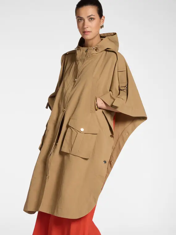 Parka over con cappuccio Donna, Marrone