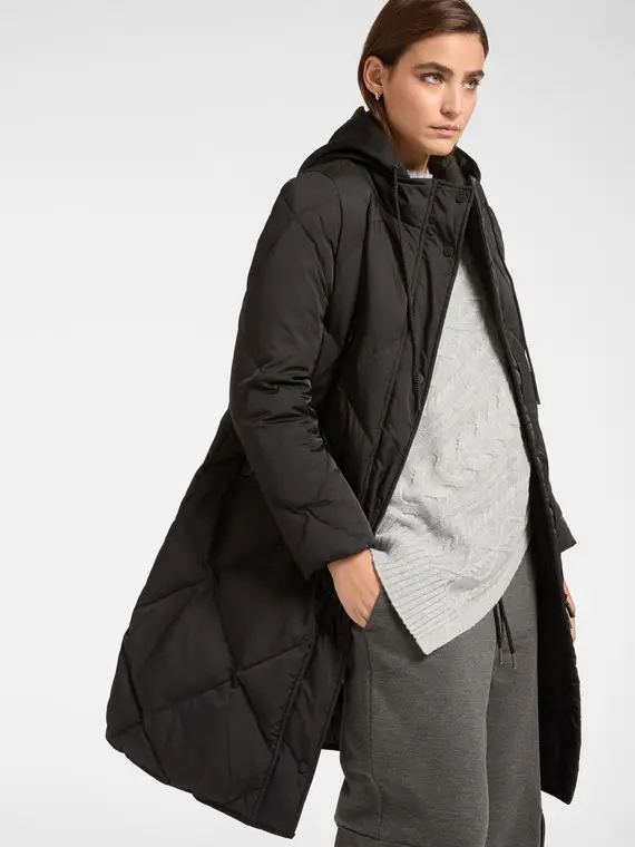 Piumino in nylon mat Donna, Nero miniatura 3