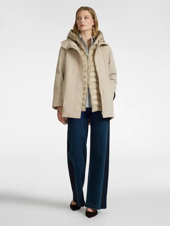 Piumino layering Donna, Beige miniatura 3