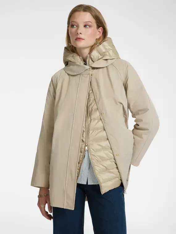 Piumino layering Donna, Beige