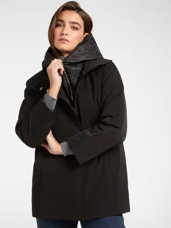 Piumino layering Donna, Nero