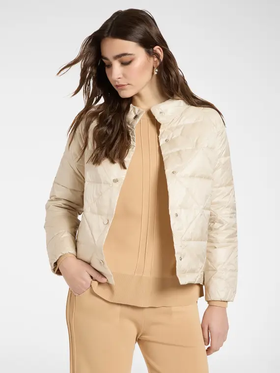 Piumino lightweight in nylon trapuntato Donna, Beige