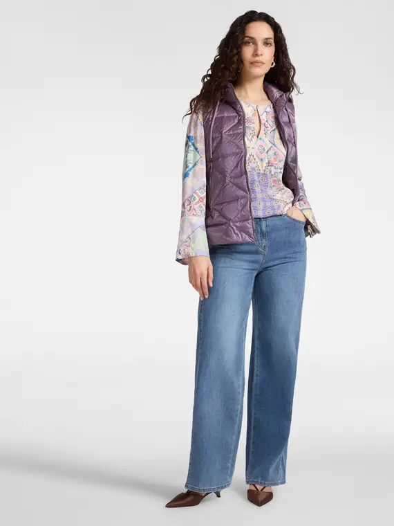 Piumino lightweight senza maniche Donna, Viola miniatura 3