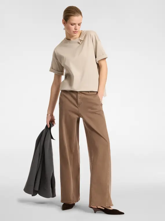 Elena Mirò T-shirt Donna Beige 4245103 miniatura 3