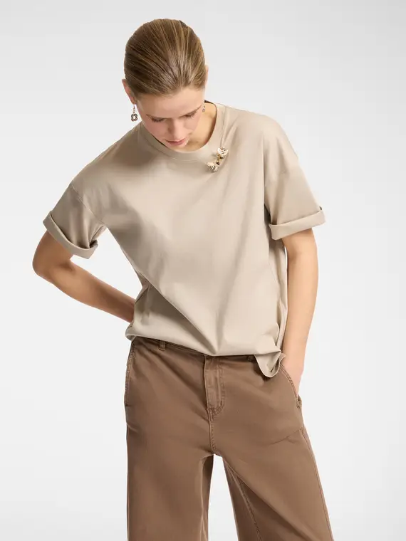 Elena Mirò T-shirt Donna Beige 4245103