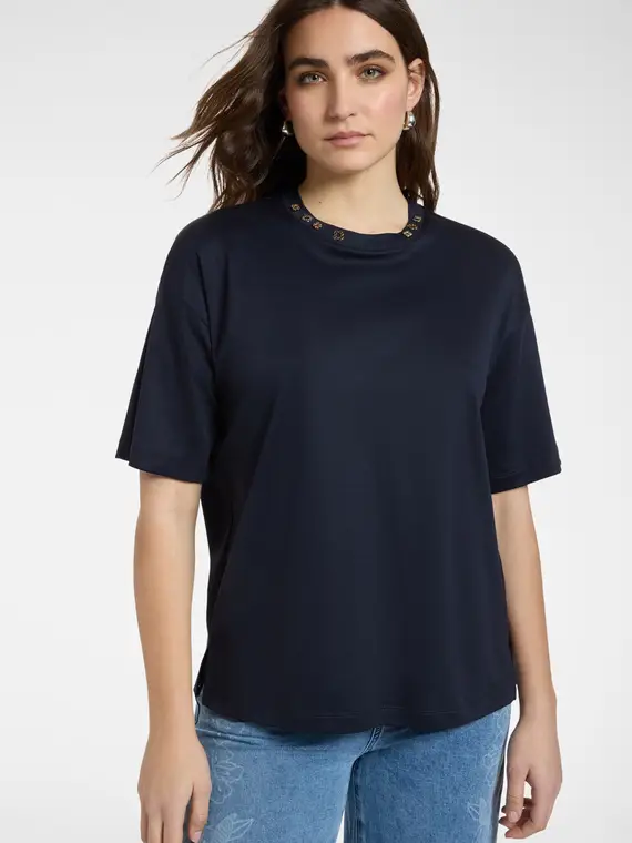 T-shirt con applicazioni Monogram Donna, Blu (52-54 IT)