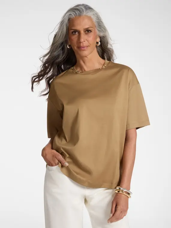 T-shirt con applicazioni Monogram Donna, Marrone (42 IT)