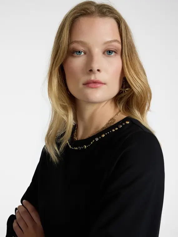 Elena Mirò T-shirt Donna Nero 4245104 miniatura 3