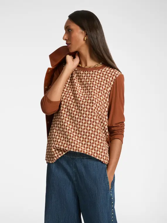 Elena Mirò T-shirt Donna Marrone 4245106 miniatura 3