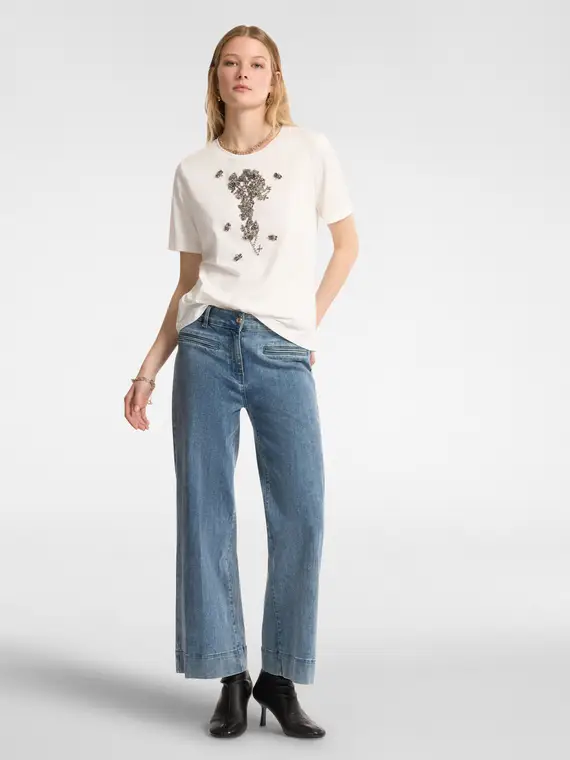 Elena Mirò T-shirt Donna Bianco 2521699 miniatura 3