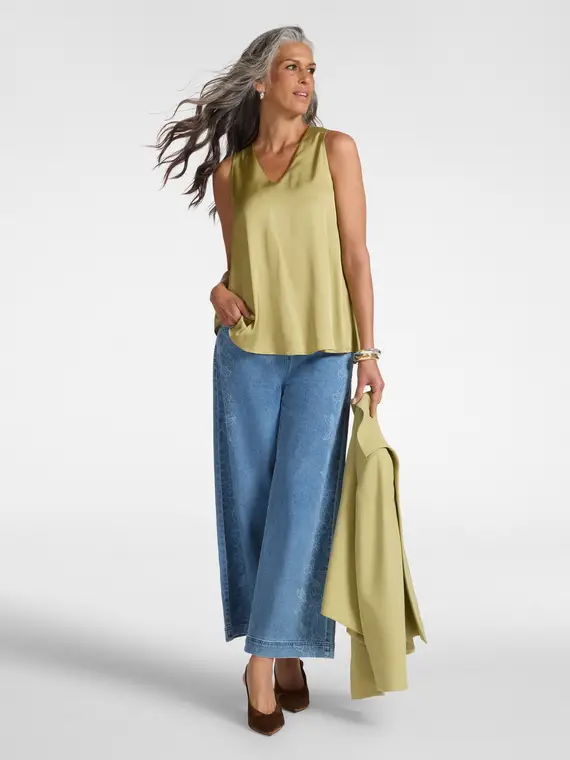 Elena Mirò Top Donna Verde 4158002 miniatura 3