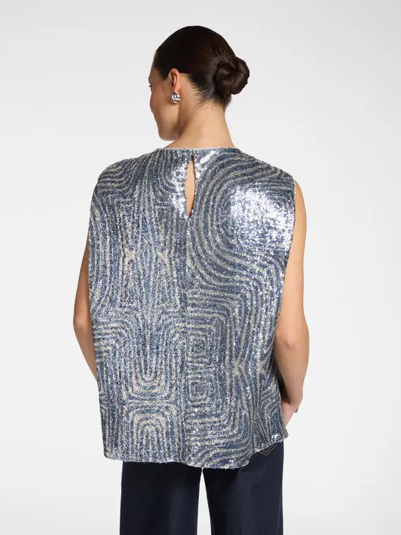 Elena Mirò Top Donna Grigio 4345222 miniatura 2