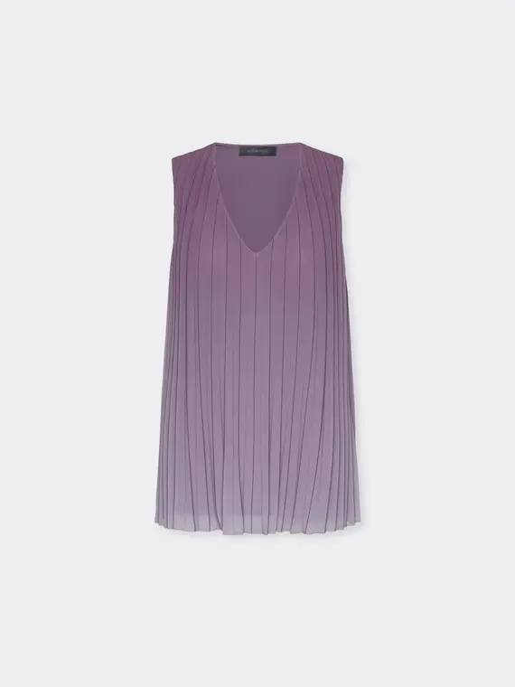 Top plissé di colore sfumato Donna, Viola