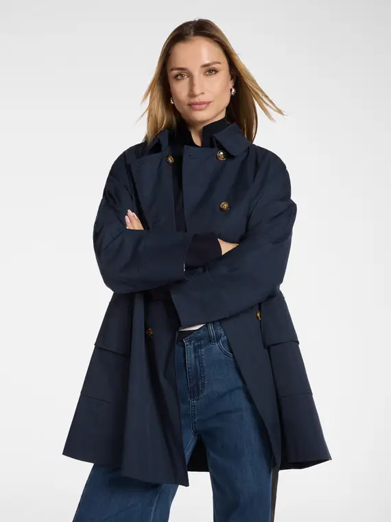 Trench doppiopetto in gabardine Donna