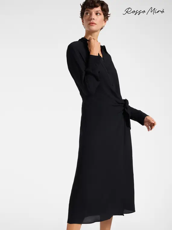 Wrap dress in georgette Donna, Nero