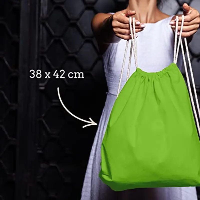 ELES VIDA Sacca in cotone da palestra, Zaino borsa in tessuto, borsa in cotone, borsa in juta Borsa in tessuto miniatura 2