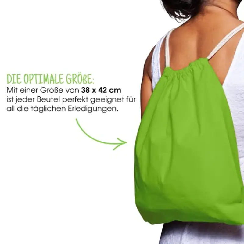 ELES VIDA Sacca in cotone da palestra, Zaino borsa in tessuto, borsa in cotone, borsa in juta Borsa in tessuto miniatura 3