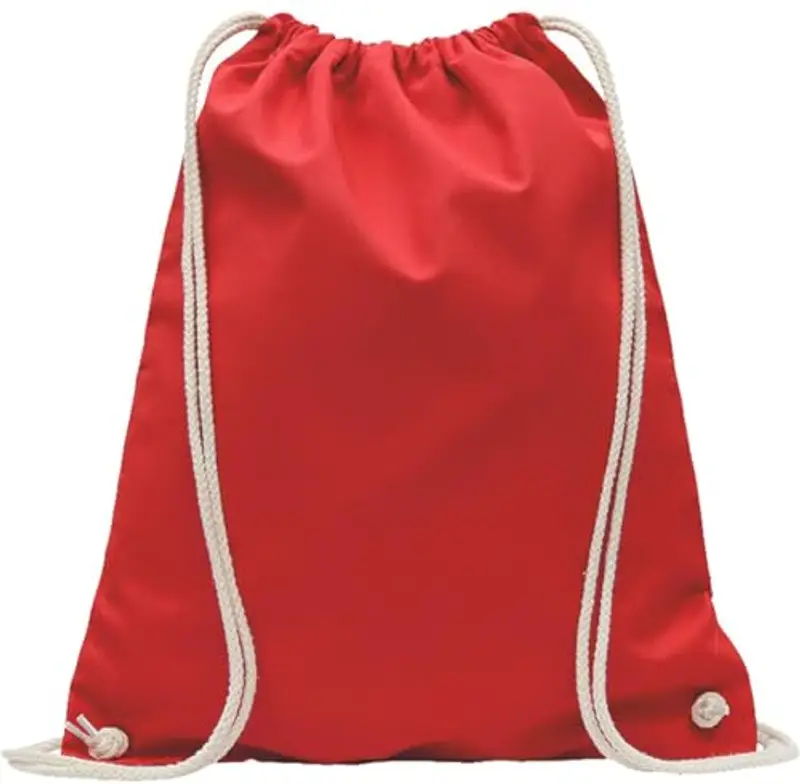 ELES VIDA Sacca in cotone da palestra, Zaino borsa in tessuto, borsa in cotone, borsa in juta Borsa in tessuto omologata OEKO-TEX® (rosso, 38 x 42 cm)