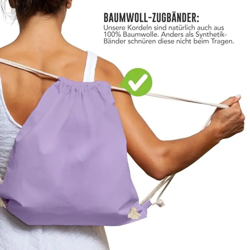 ELES VIDA Sacca in cotone da palestra, Zaino borsa in tessuto, borsa in cotone, borsa in juta Borsa in tessuto omologata OEKO-TEX® (salmone, 38 x 46 cm) miniatura 3