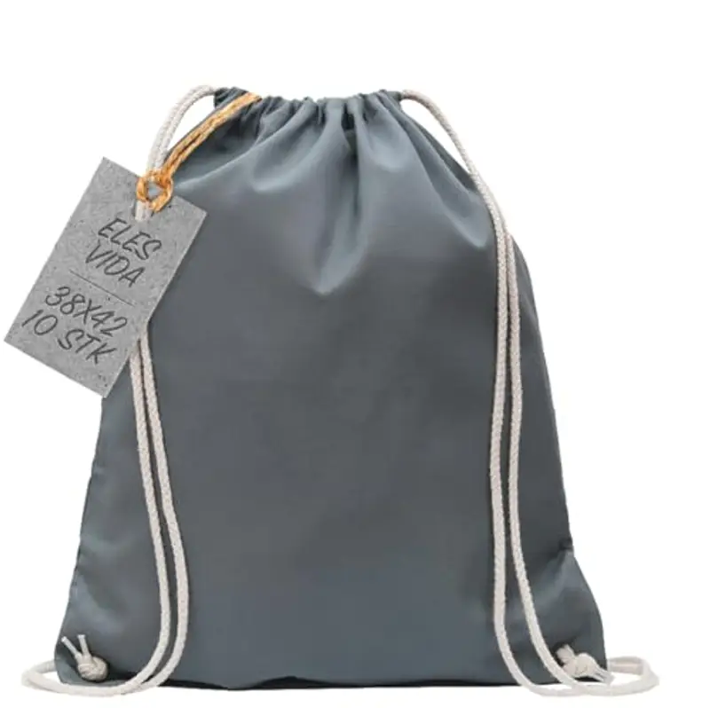 ELES VIDA Sacchetti in cotone, 10 pezzi, 38 x 42 cm, per lo sport, zaino in tessuto, sacchetti di cotone, sacchetti di iuta certificati Oeko-Tex®, sacchetti per la spesa, palestra, da dipingere miniatura 3