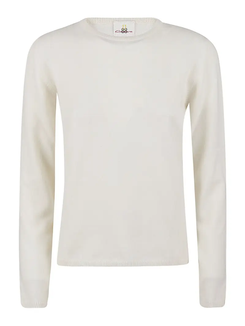 Maglia giro cashmere Bianco