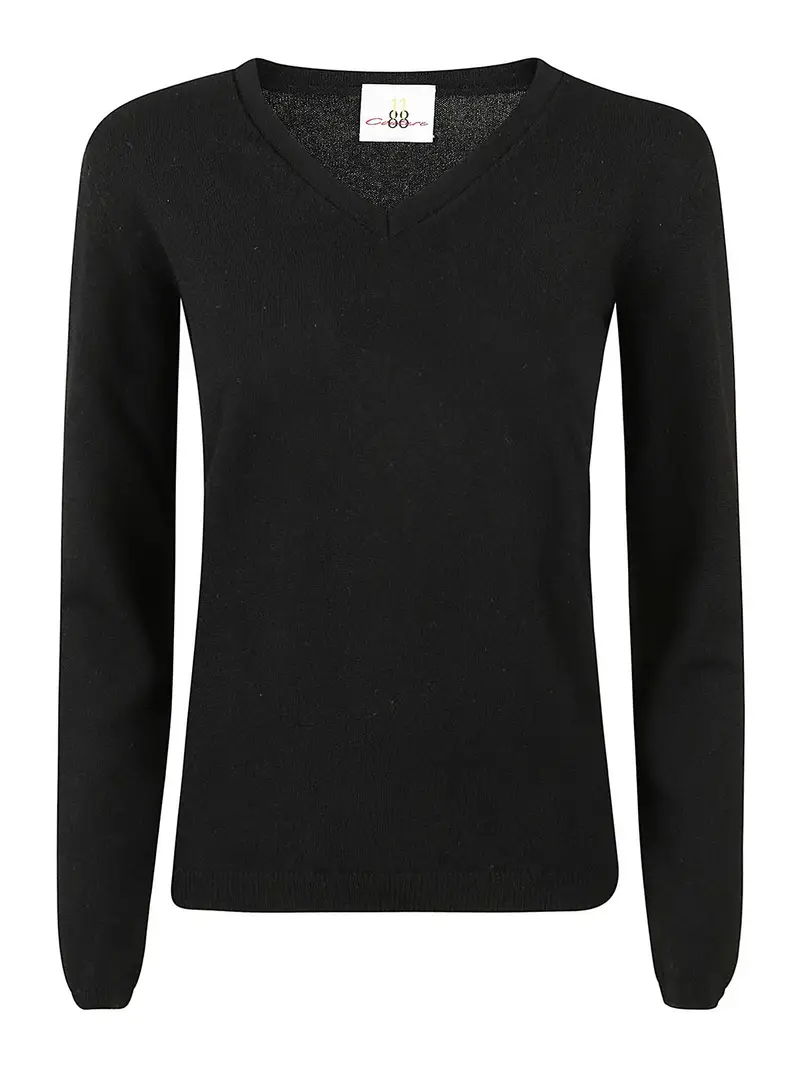 Maglione con scollo a V Nero