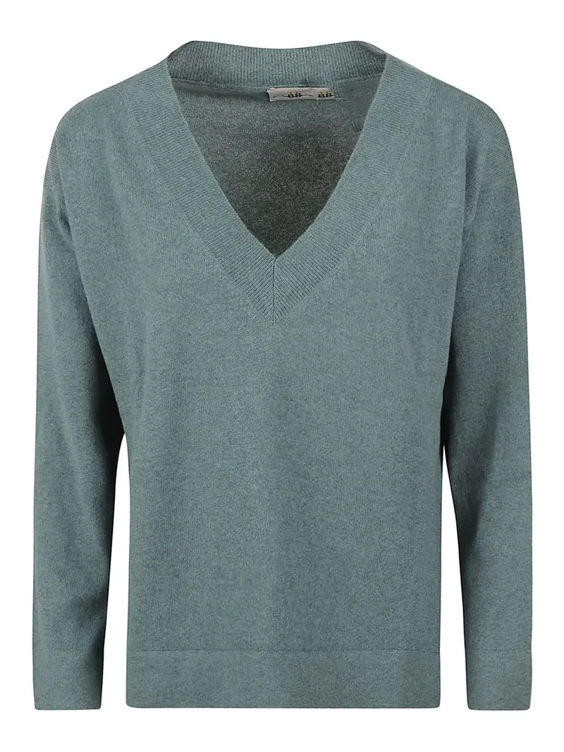 Maglione con scollo a V Verde
