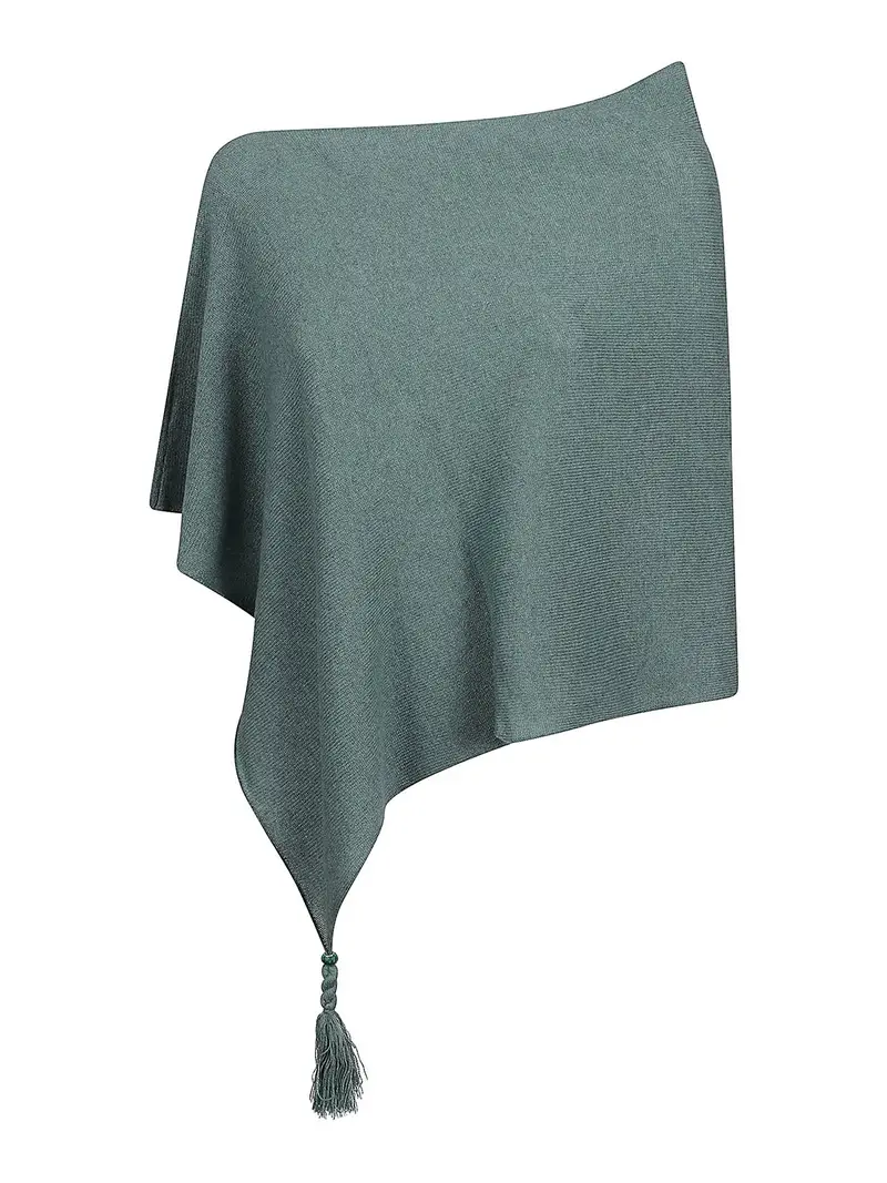 Poncho in cashmere Verde Chiaro