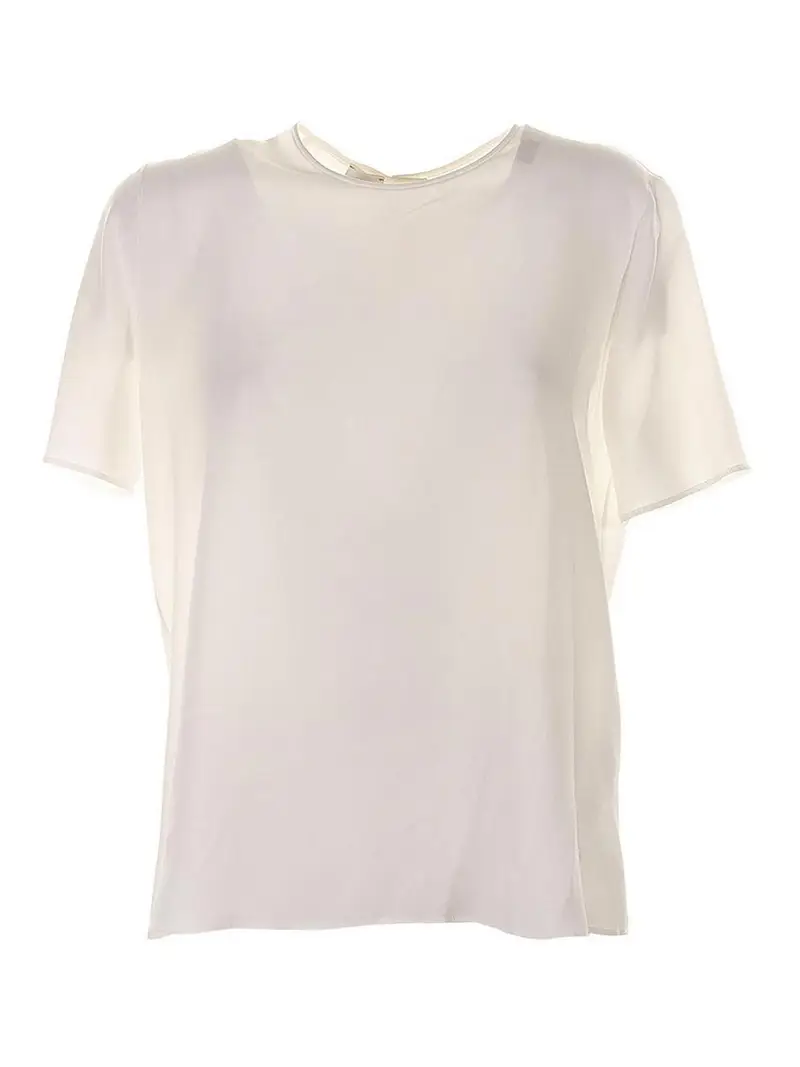 Blusa Bianca In Seta Bianco
