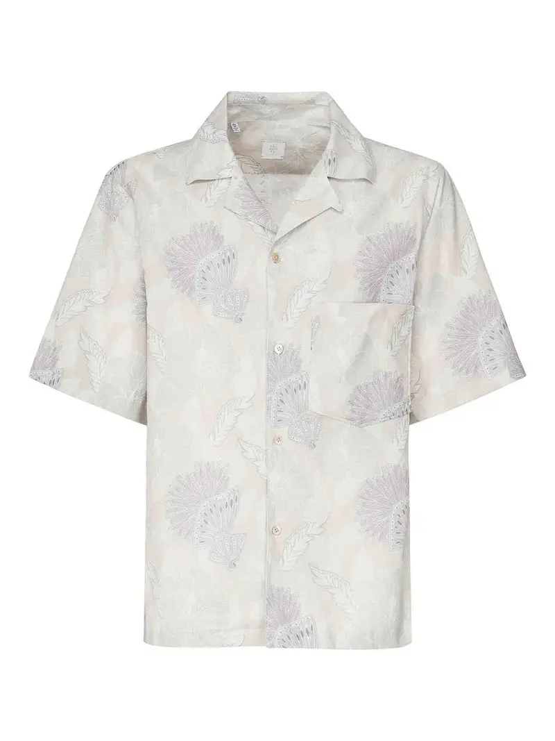 Camicia con stampa paisley Beige