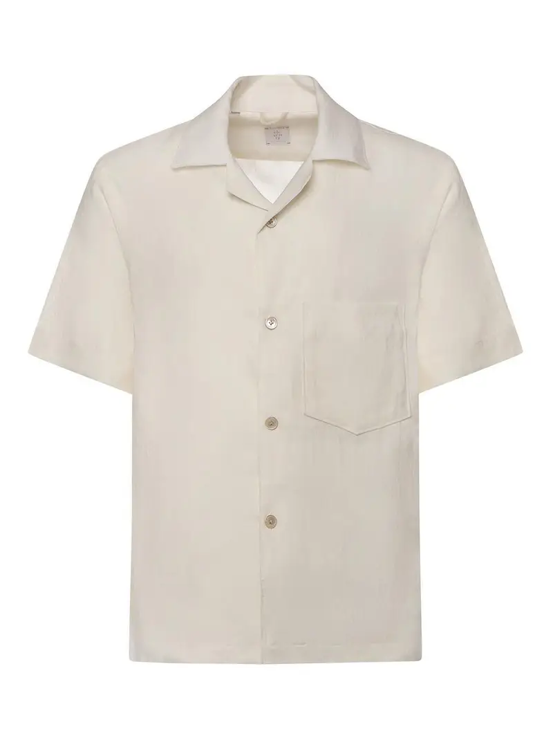 Camicia da bowling in lino Bianco