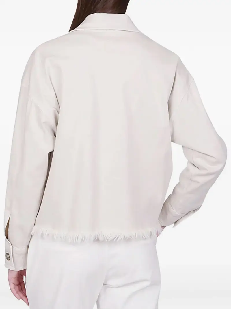 CAMICIA OVER FRANGIATA DOPPIO TASCONE SABBIA miniatura 2