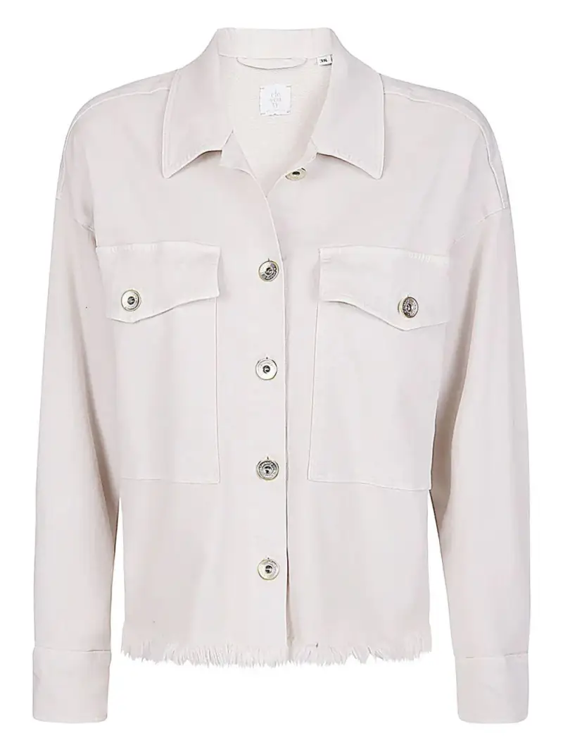 CAMICIA OVER FRANGIATA DOPPIO TASCONE SABBIA miniatura 3