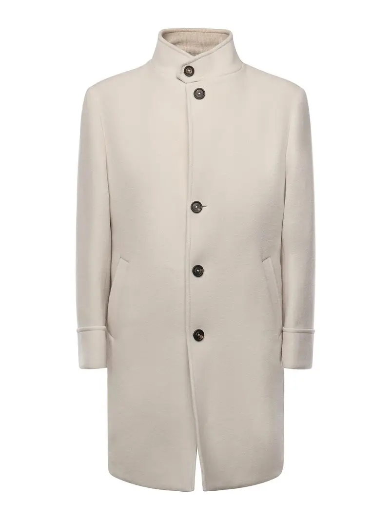 Cappotto monopetto in lana Beige