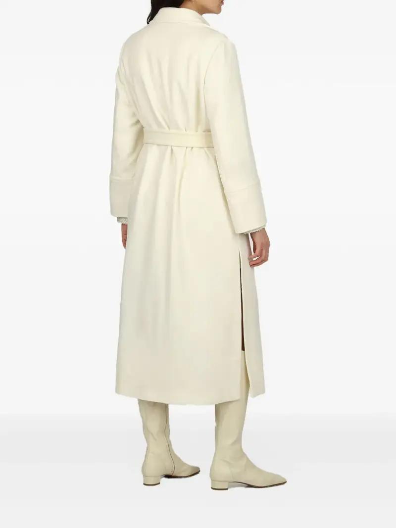 Cappotto panna con cintura miniatura 3