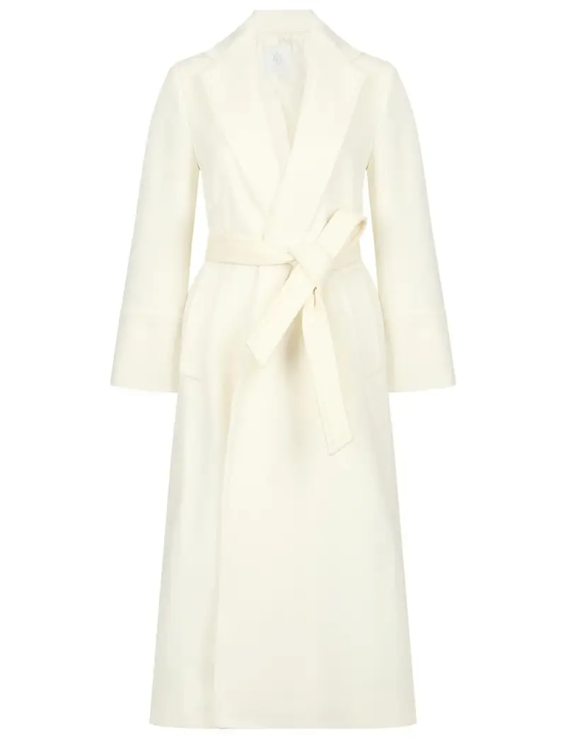 Cappotto panna con cintura