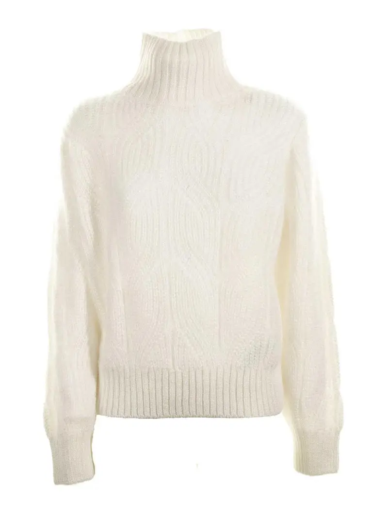 Dolcevita In Mohair E Seta Bianco