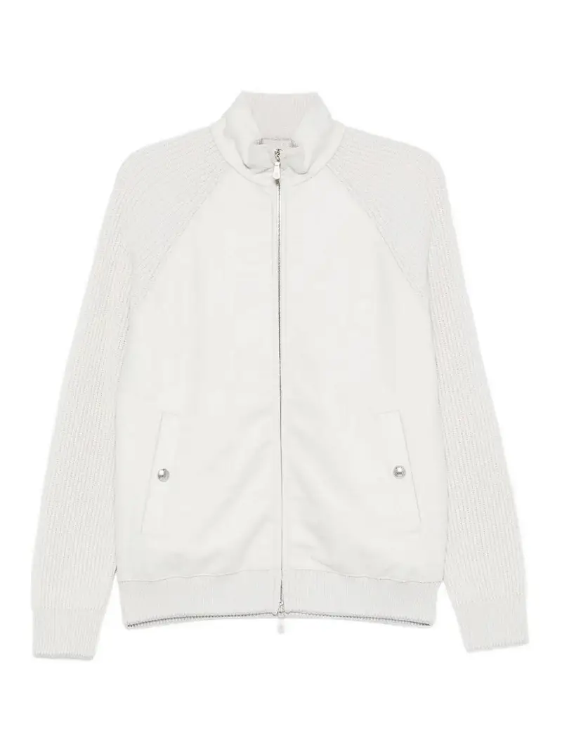 Giacca Full Zip Sabbia E Grigio LT Beige