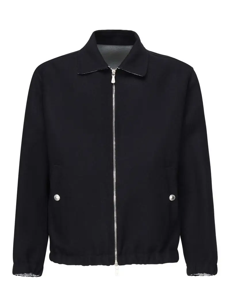 Giubbotto bomber in lana Blu