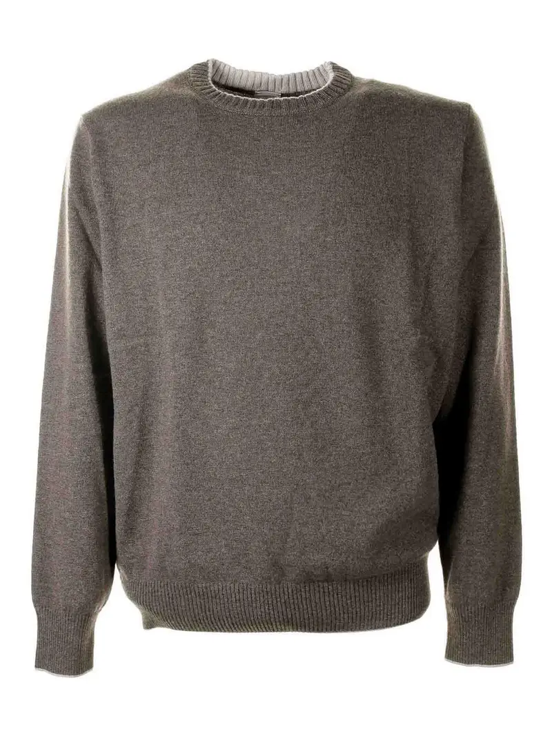 Maglia Girocollo Marrone In Cashmere
