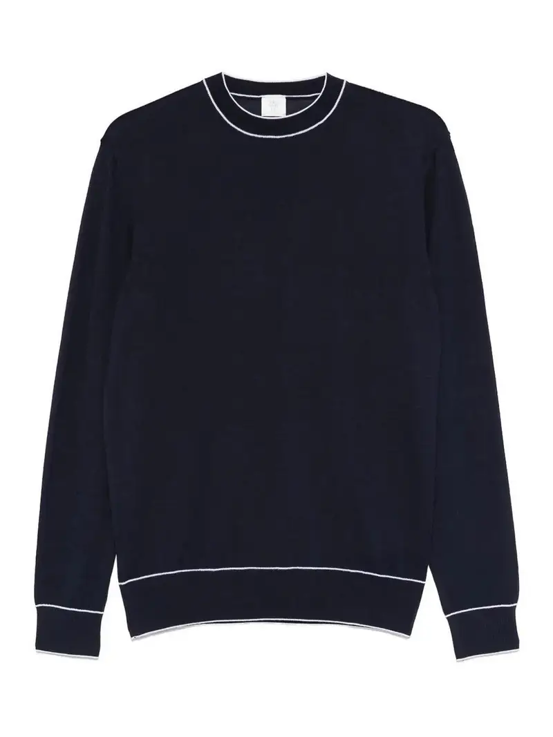 Maglione Girocollo Blu Bianco