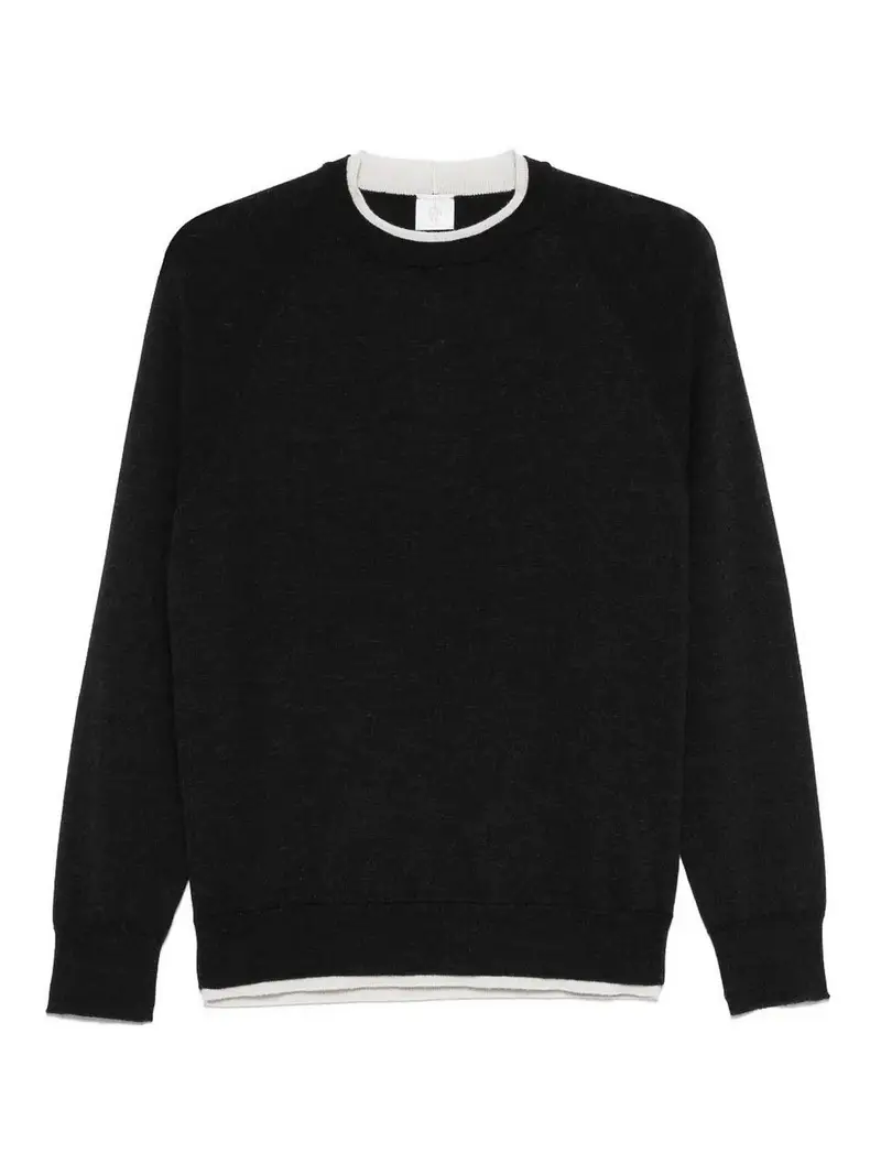 Maglione Girocollo Grigio E Sabbia