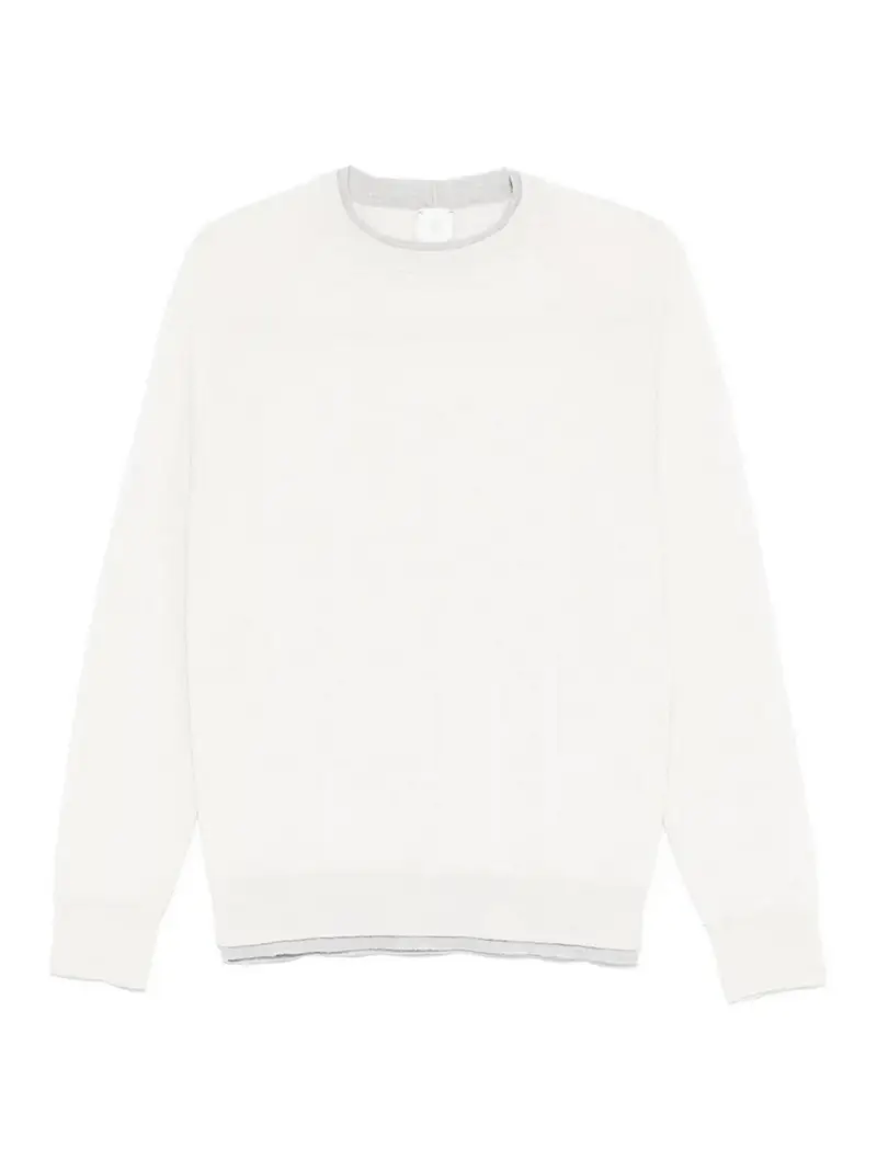 Maglione Girocollo Sabbia E Grigio LT Beige