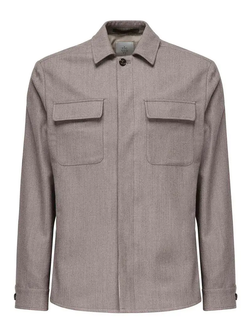 Overshirt in misto lana Blu