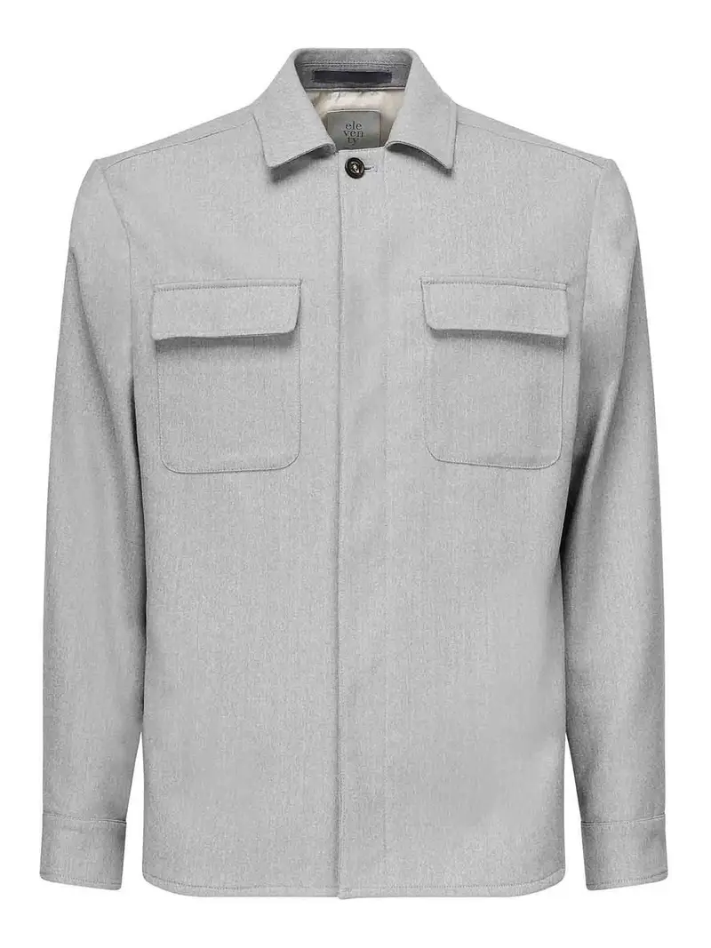 Overshirt in misto lana Grigio
