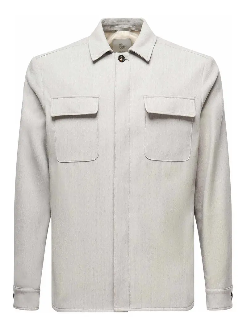 Overshirt in misto lana Grigio