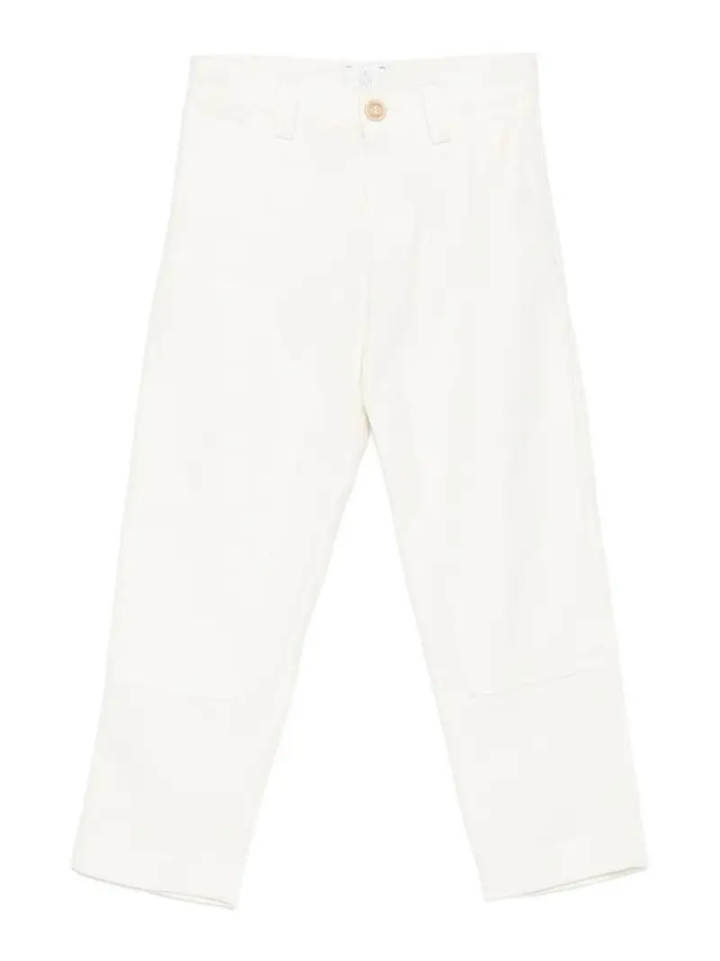 Pantaloni In Lana Crema