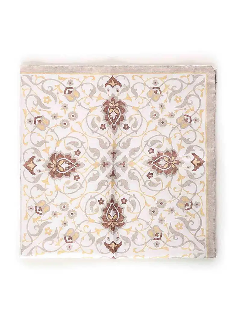 Sciarpa con stampa in seta Bianco