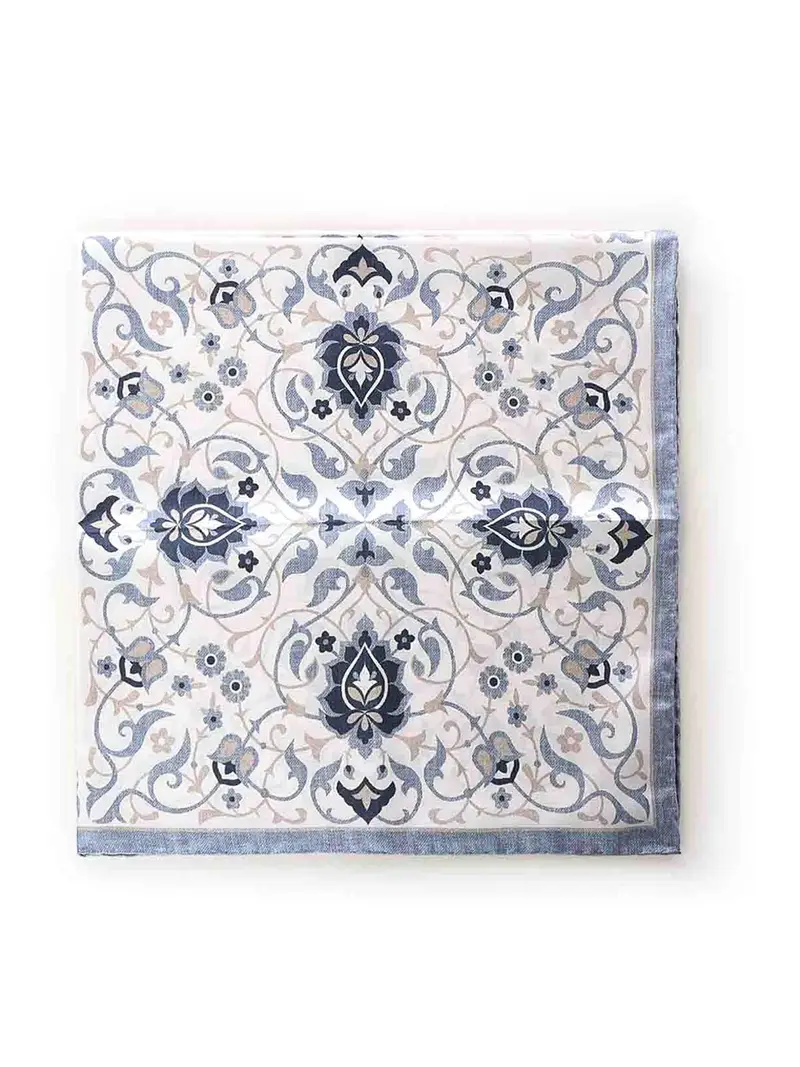 Sciarpa con stampa in seta Bianco