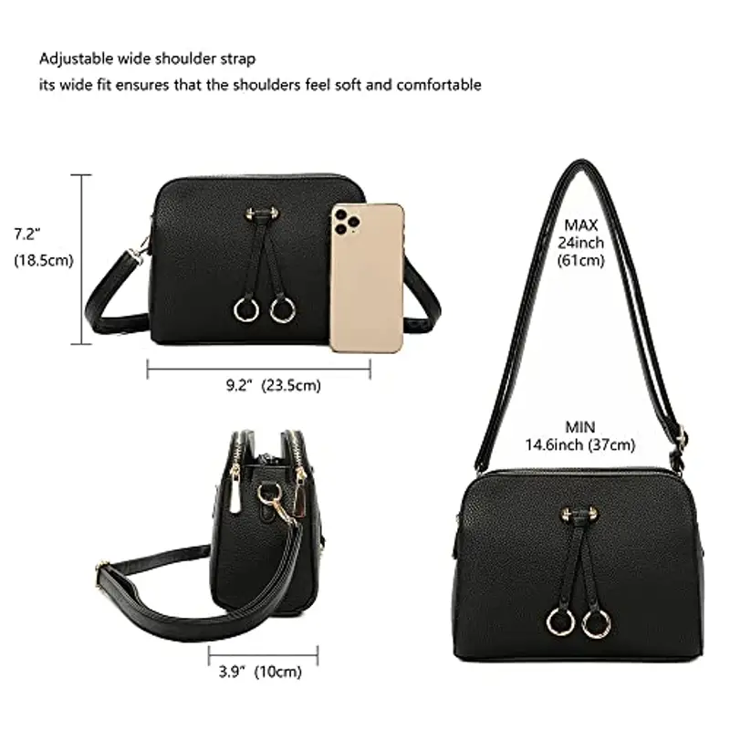 ELIOX Borsa a tracolla Donna Nero 758275 miniatura 4